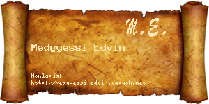 Medgyessi Edvin névjegykártya